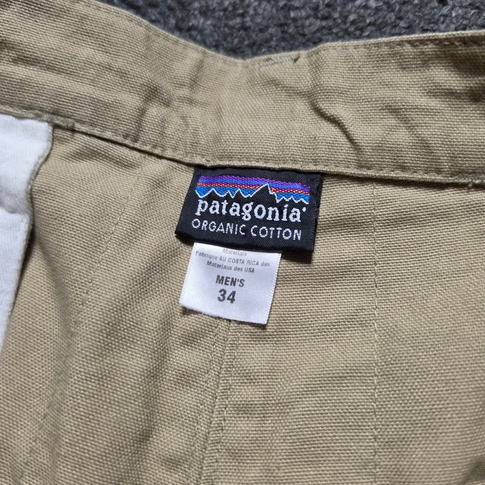 Vintage Patagonia Stand Up Shorts Tan Khaki Mens 34 Organic Cotton Canvas Hiking